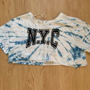 Tie dye nyc crop tee